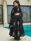 Black Colour Rayon Printed Kurti With Pant Dupatta Wholesalers In Delhi Aaradhna 2049